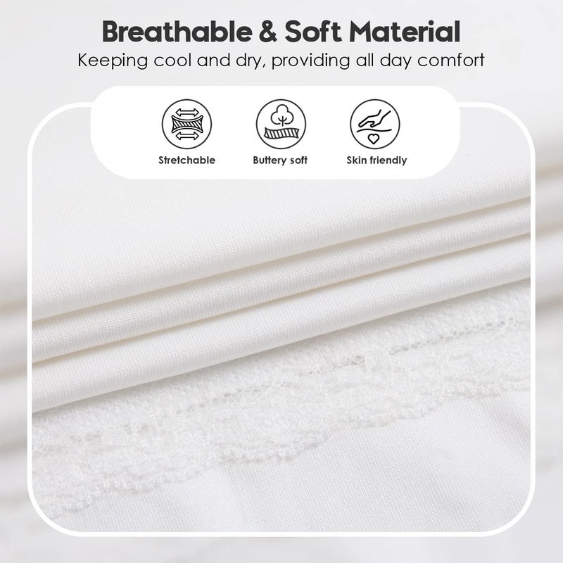 MANCYFIT Tube Top Dress Slip for Women Sleeveless Underdress Invisible Straps White X-Large - Image 4